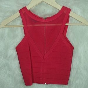 Red Mesh/ Bandage croptop